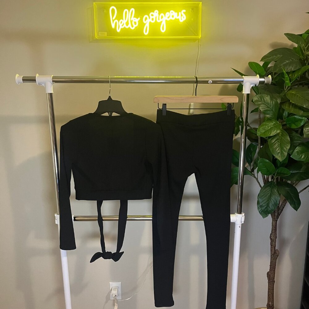 NEW Sexy Ribbed Matching Set (black) - Size Medium - Picture 8 of 11